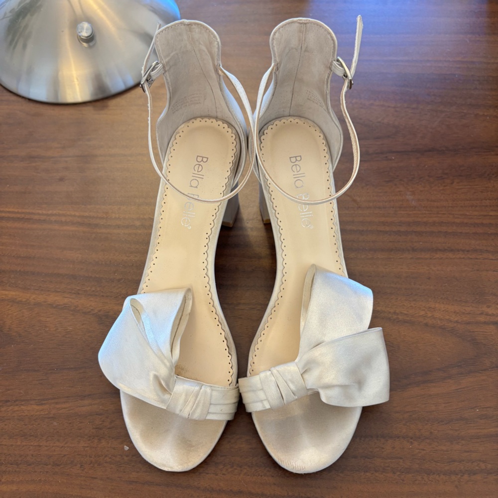 Bella Belle Zoya Ivory Block Heels 2.5in - Picture 5 of 9
